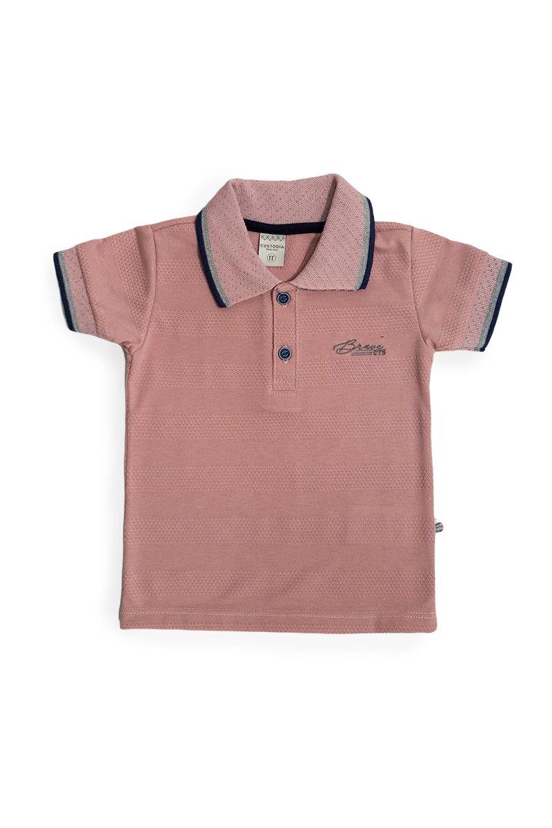 Camisetas cuello polo unicolor para bebé