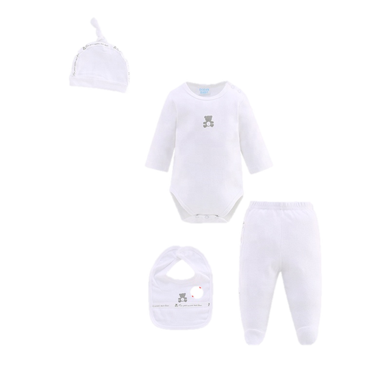 Muda en algodón unicolor 4 piezas