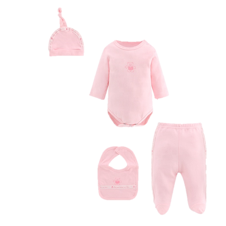 Muda en algodón unicolor 4 piezas