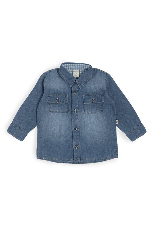 Camisas en jean manga larga para bebés y niños
