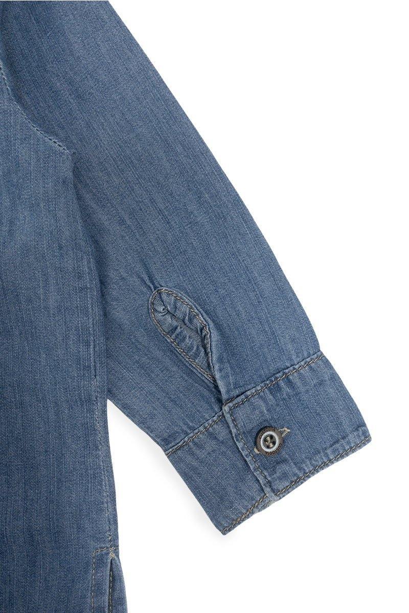 Camisas en jean manga larga para bebés y niños