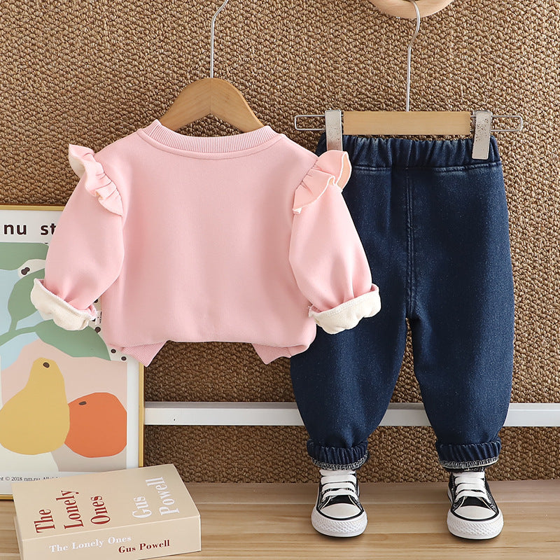 Conjunto 2 piezas buzo conejito y jogger para niña