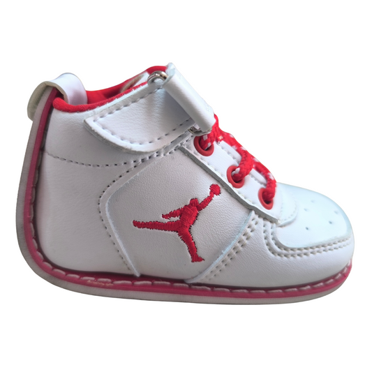 Tenis no tuerce blancos rojo infantiles