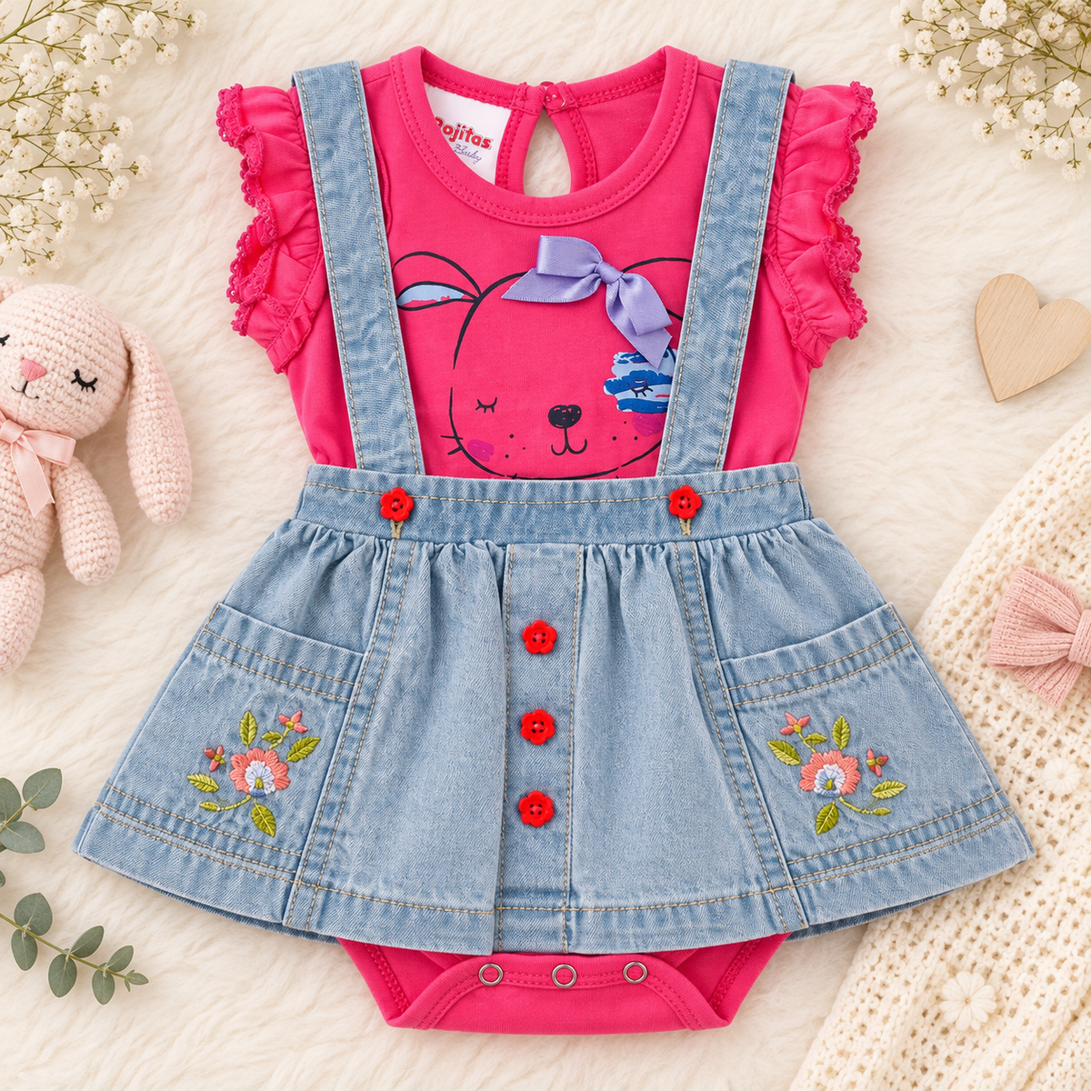 Conjunto jardinera y body para bebé