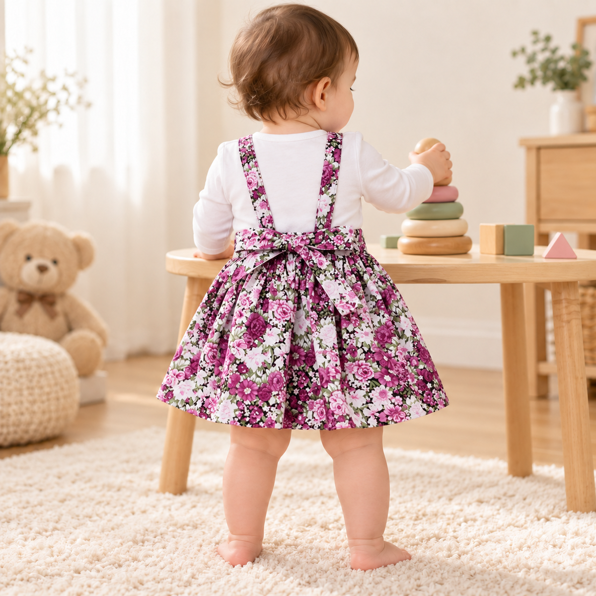 Jardinera estampada para niña