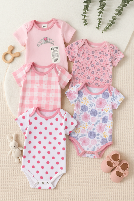 Paquete x 5 bodies algodón para niña