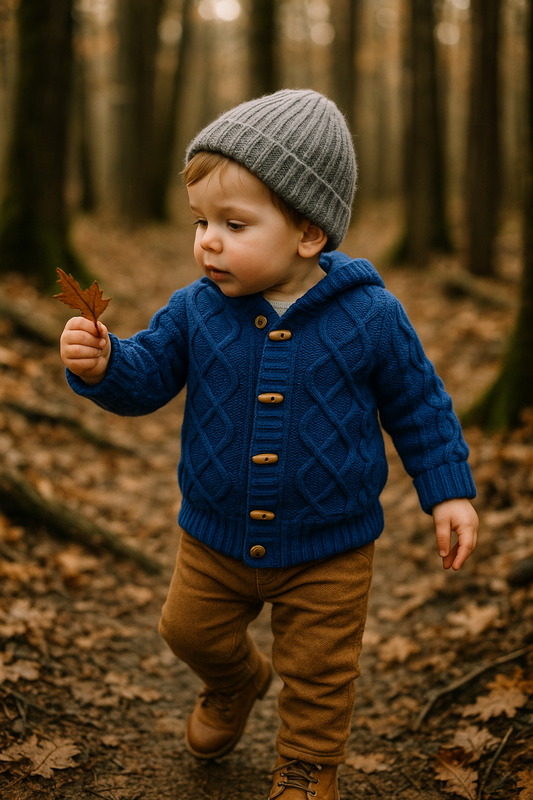 Saco tejido forro polar invernal para niños