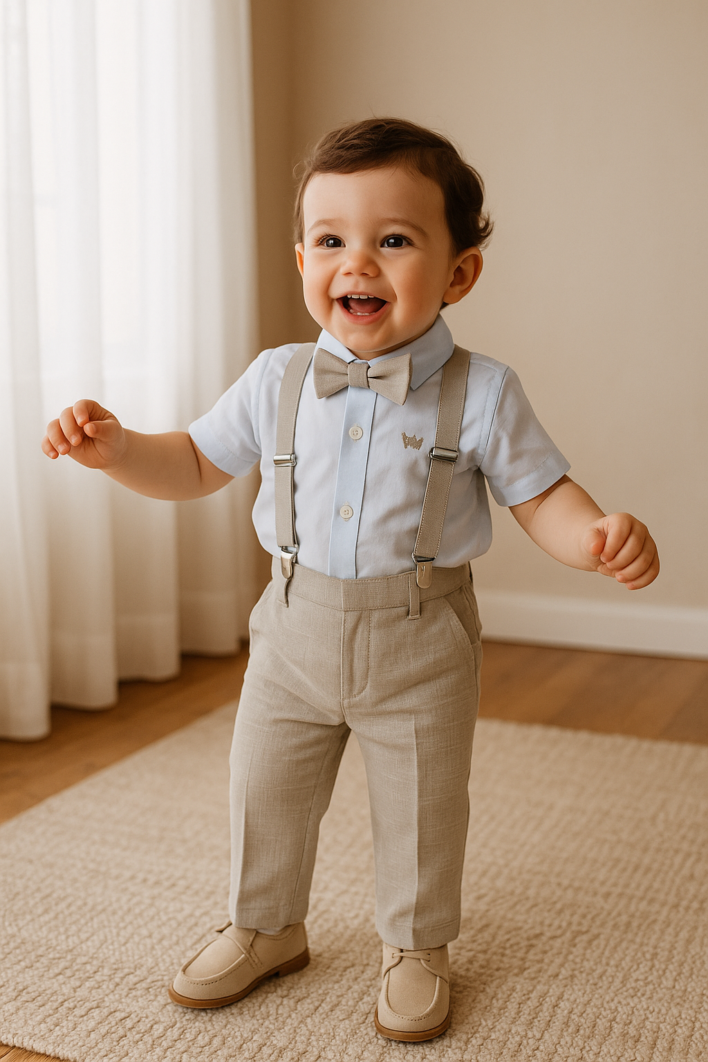 Conjunto formal en lino para niño