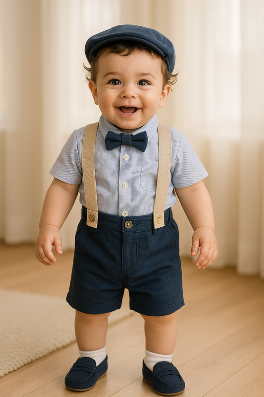 Conjunto formal en short y camisa para niño