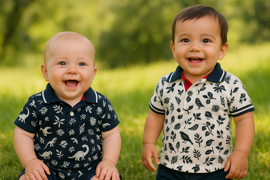 Camisetas cuello polo estampadas para bebé