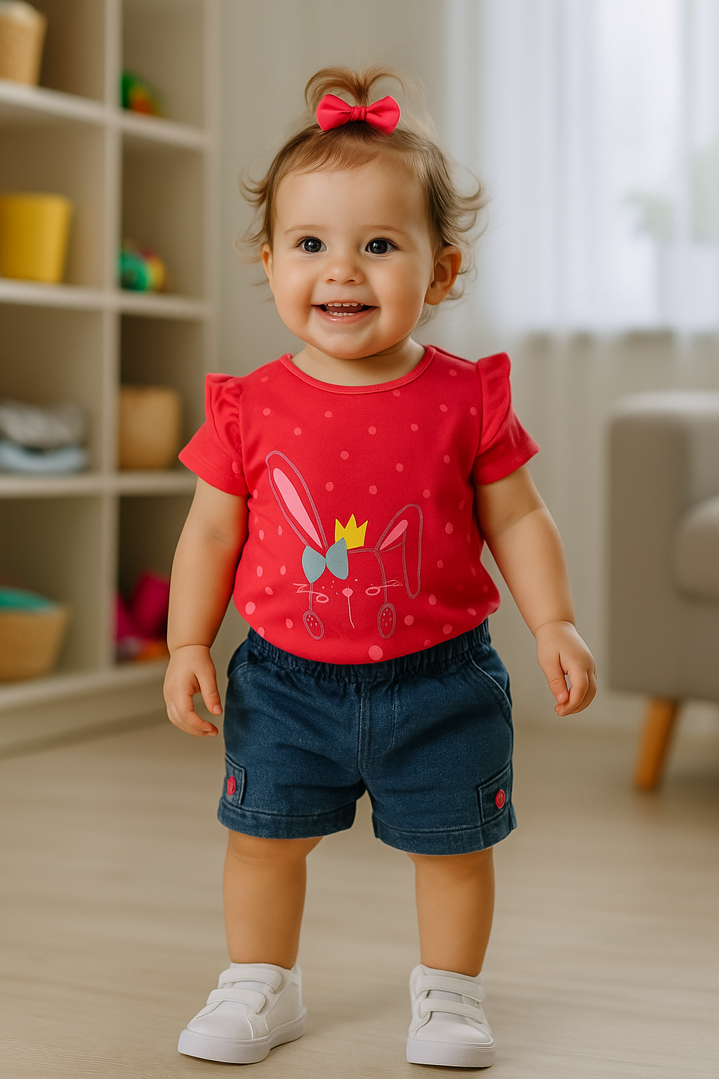 Conjunto de verano conejito para niña