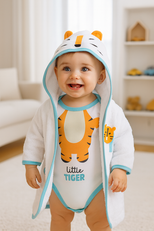 Salida de baño con body para bebé