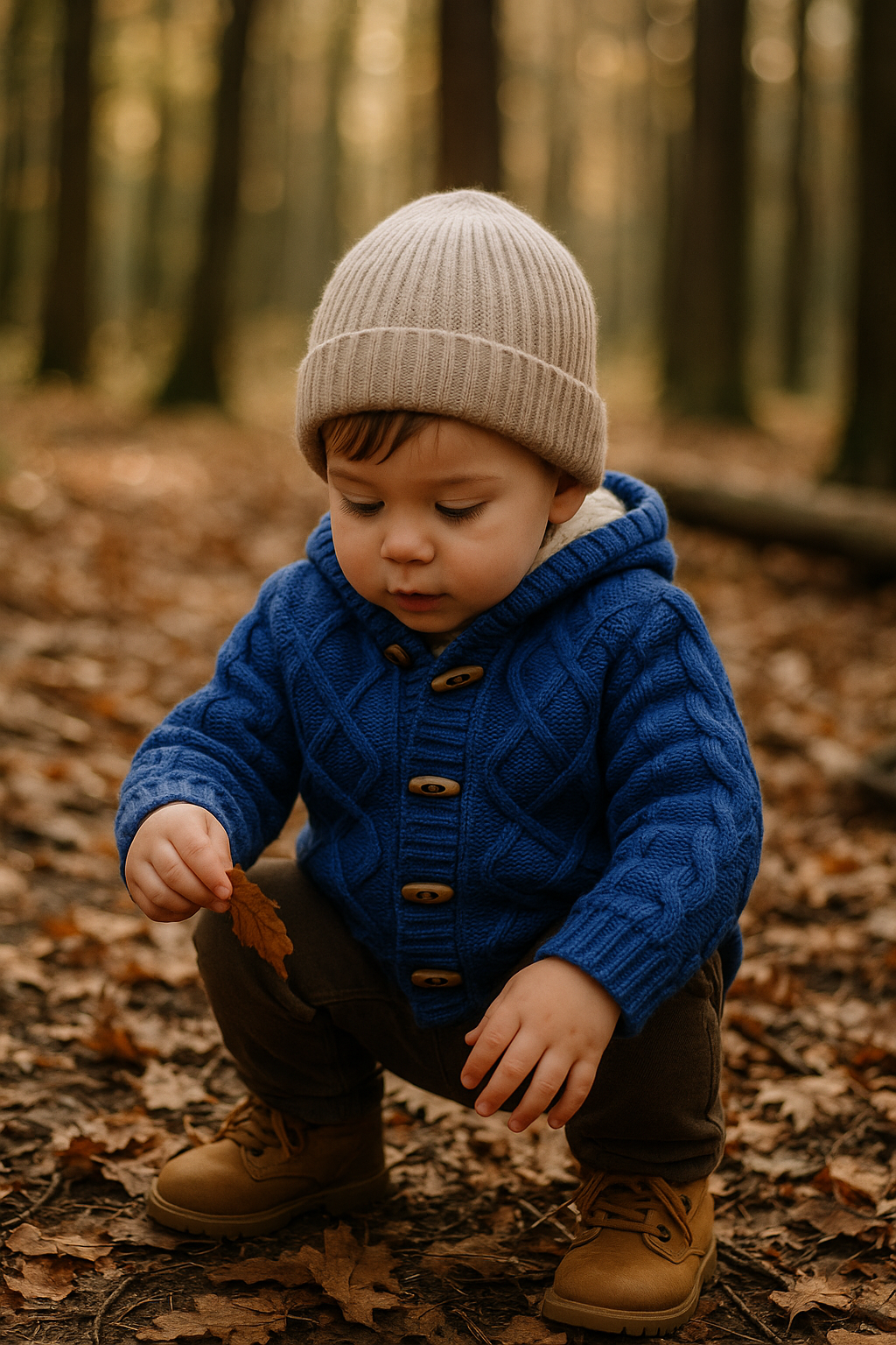 Saco tejido forro polar invernal para niños