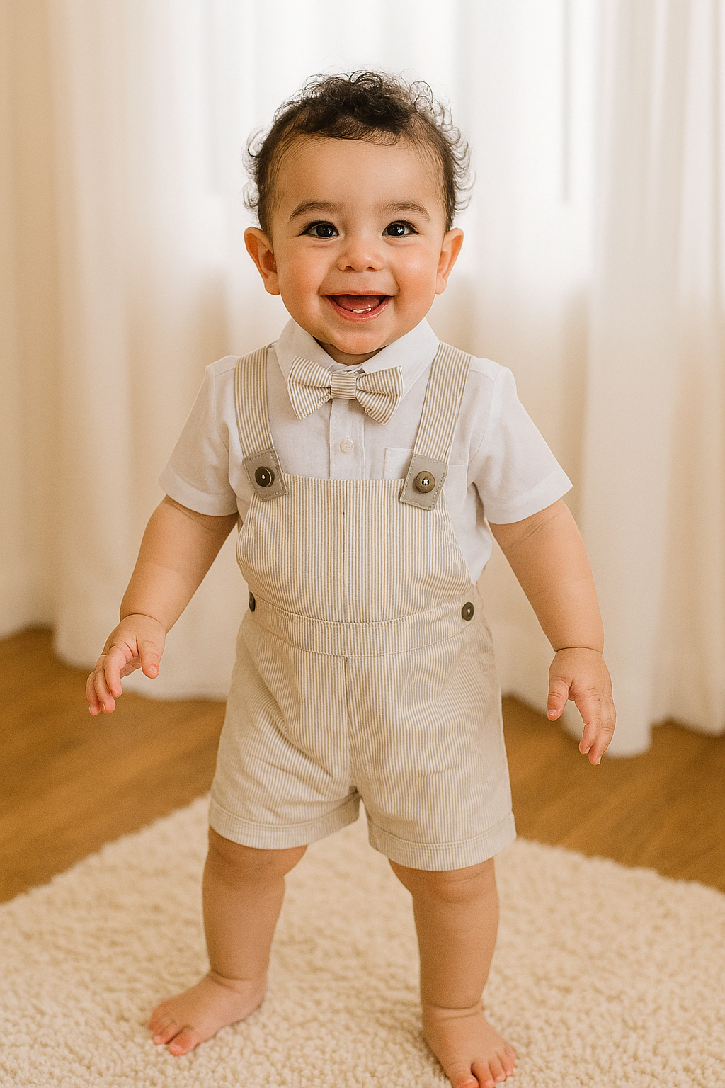 Conjunto formal overol short para niño
