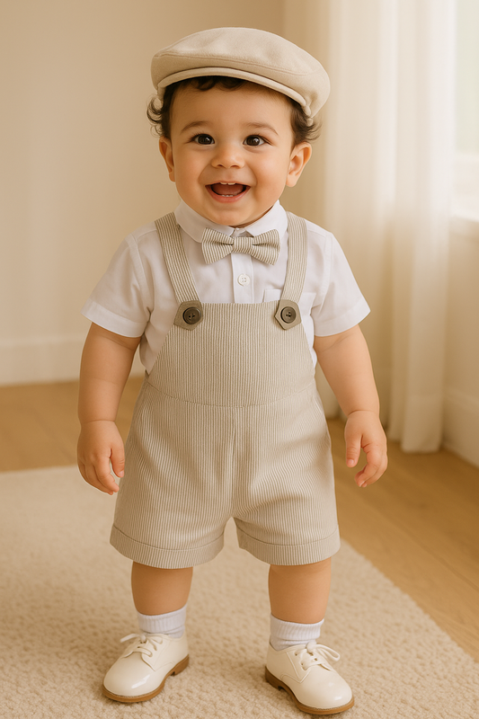 Conjunto formal overol short para niño