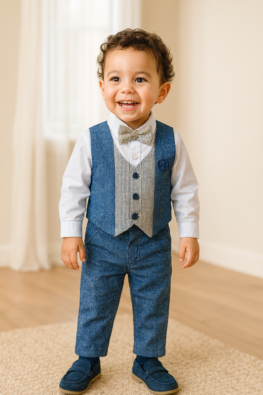 Conjunto formal con chaleco para niño