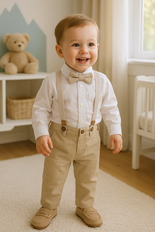 Conjunto formal pantalón en dril para bebé