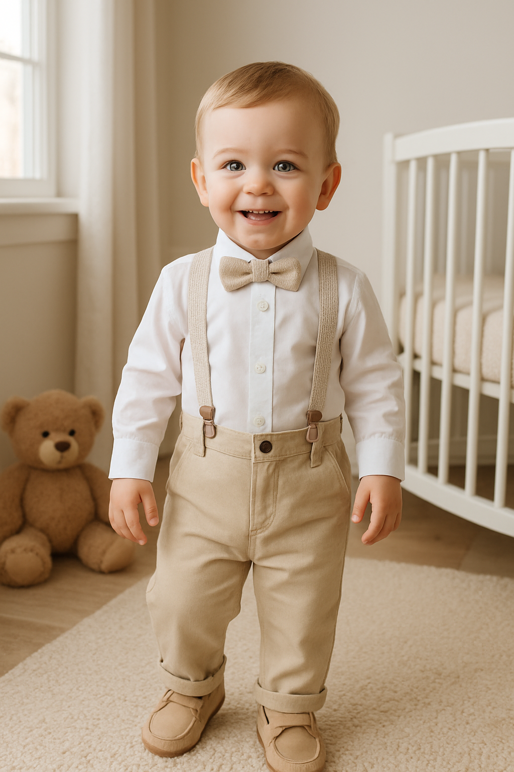 Conjunto formal pantalón en dril para bebé