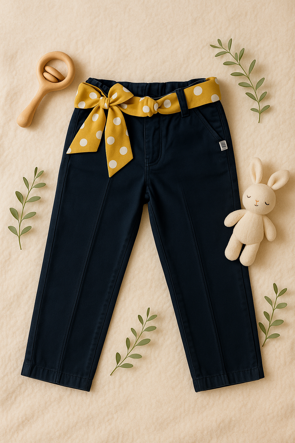 Pantalón en dril con moñito para niña