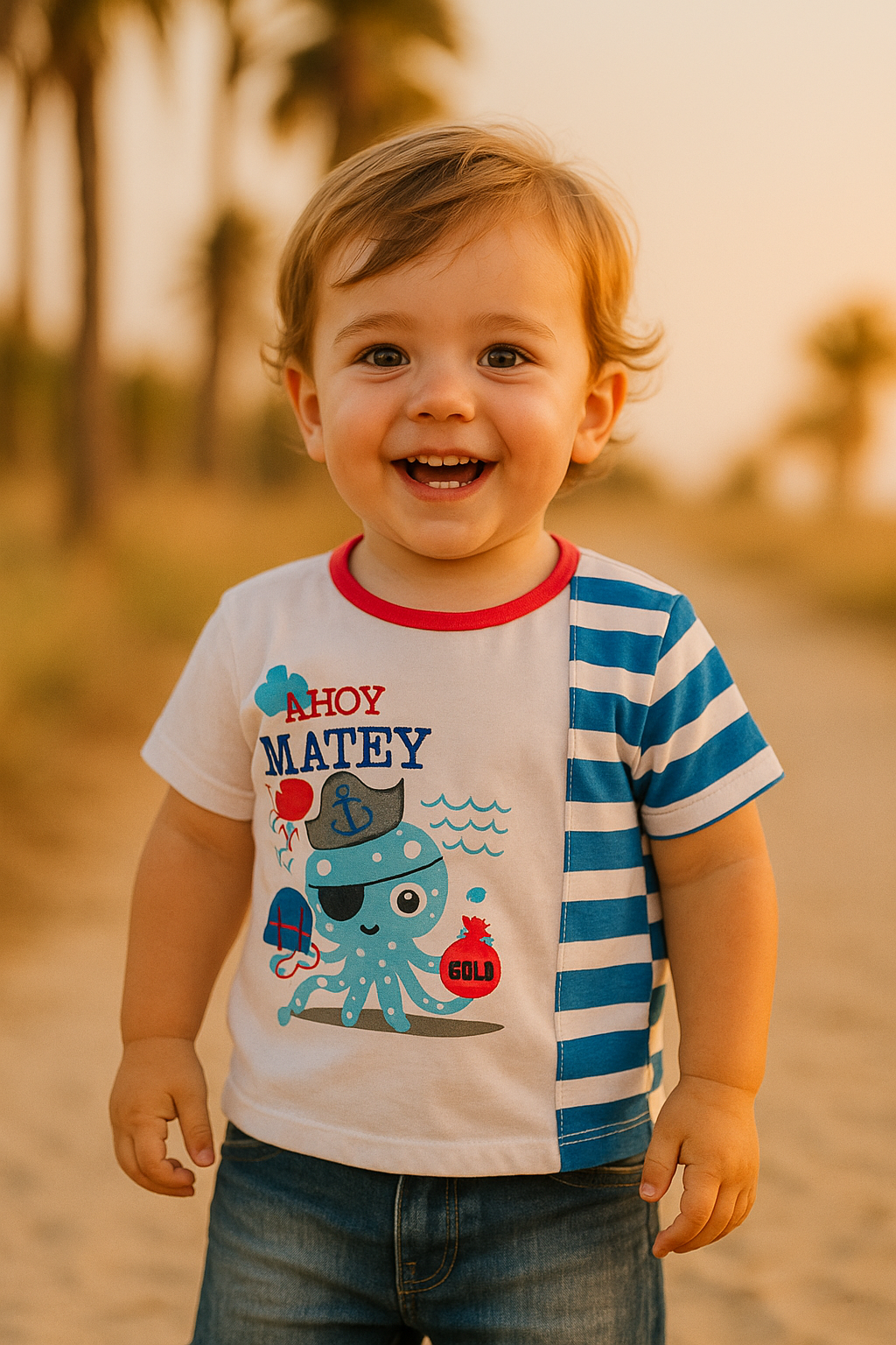 Conjunto estampado pulpo de verano para niño