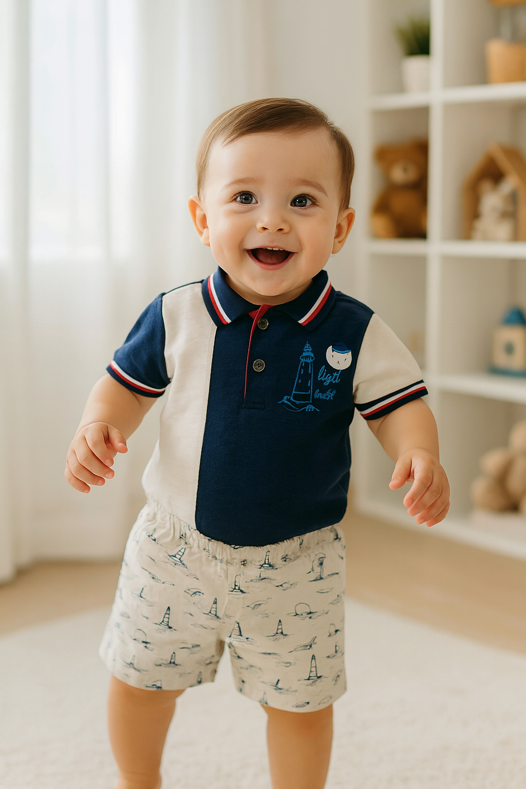 Conjunto de verano con bermuda estampada para niño