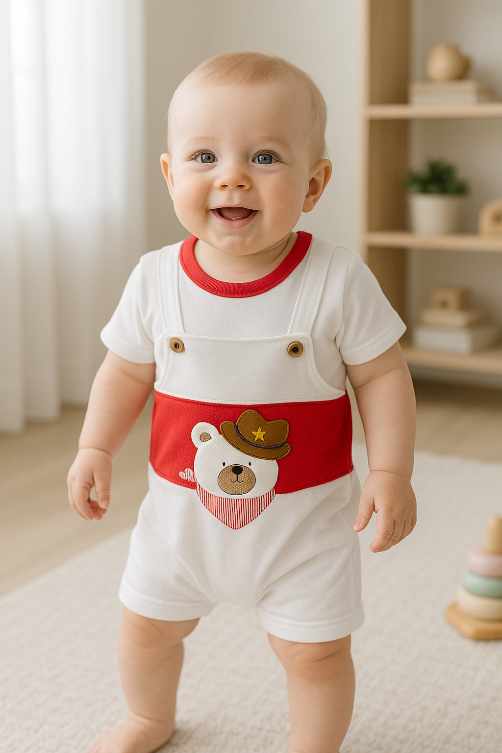 Overol short con camiseta para niño