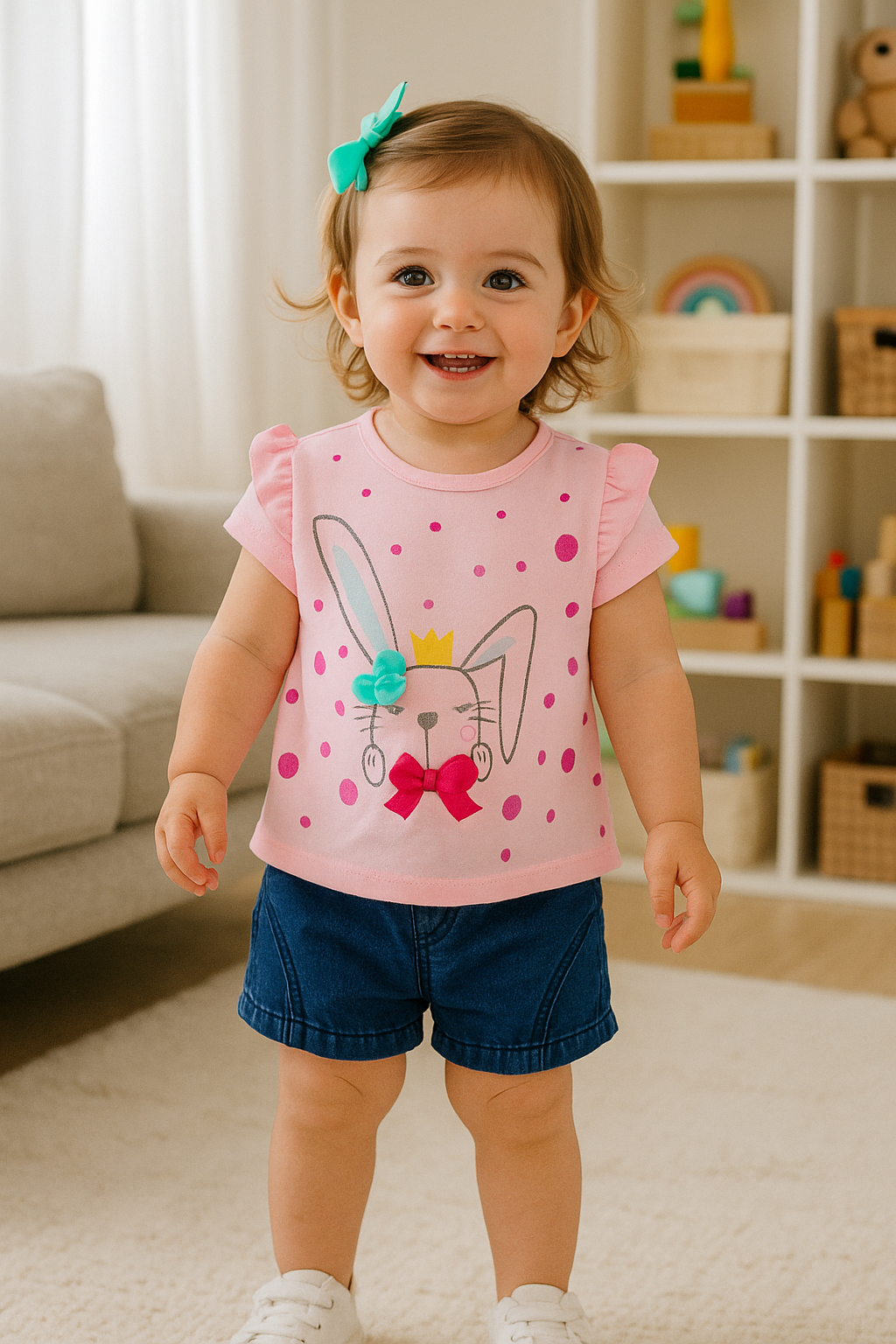 Conjunto de verano conejito para niña