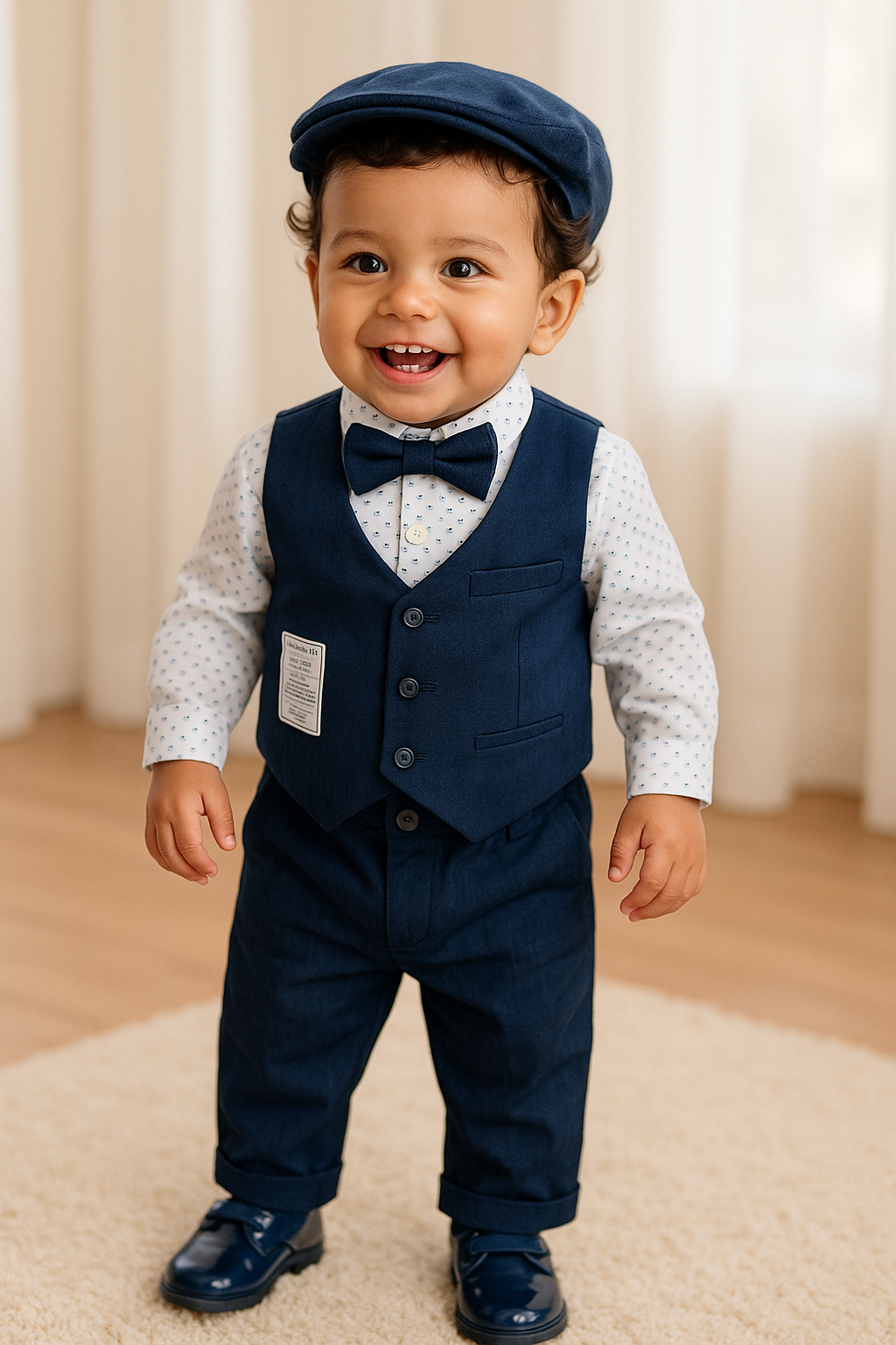Conjunto formal camisa con chaleco en lino para niño