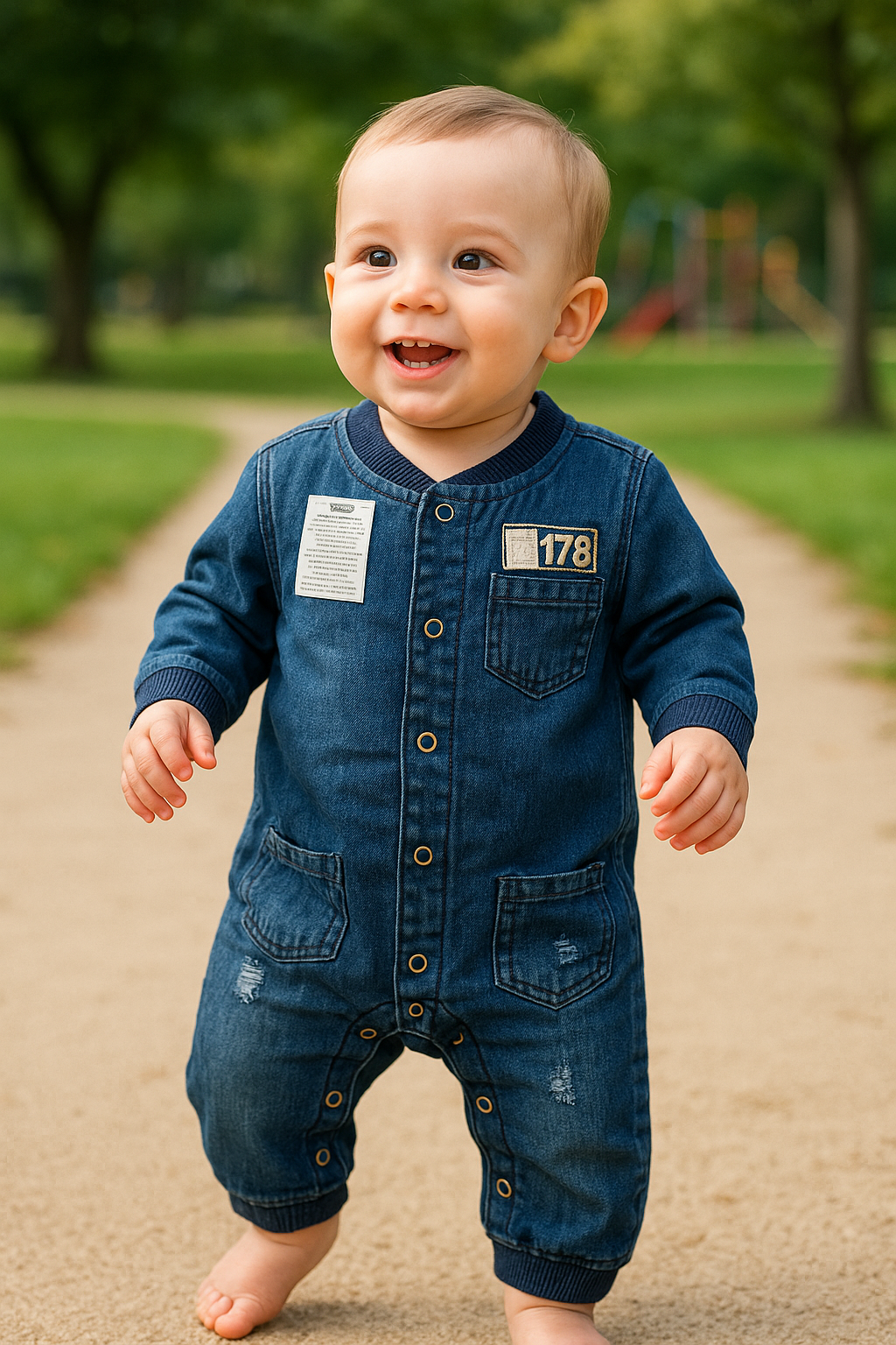 Enterizo en jean con broches