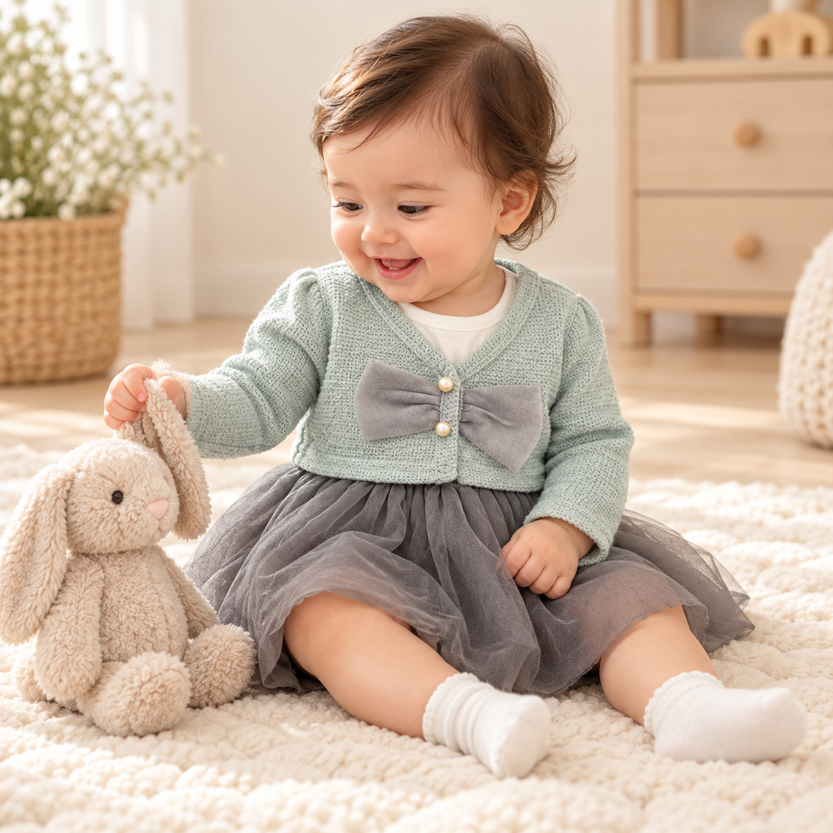 Vestido con saquito para bebé