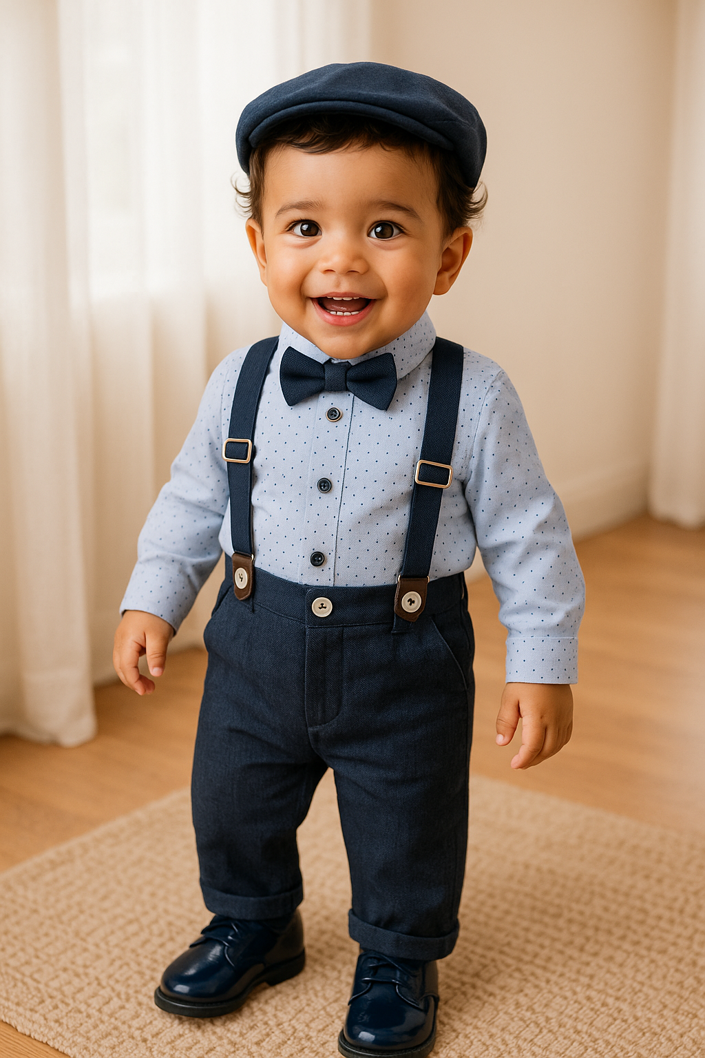 Conjunto formal body camisero y pantalón en lino para bebé