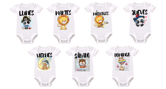 Semanario de bodies personalizados para bebé