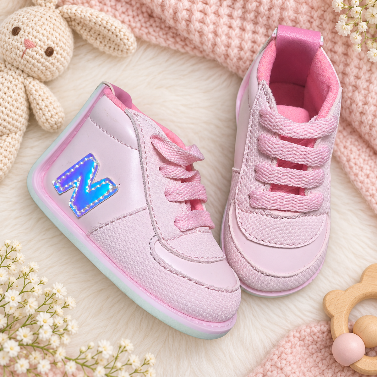 Tenis no tuerce rosados para niña