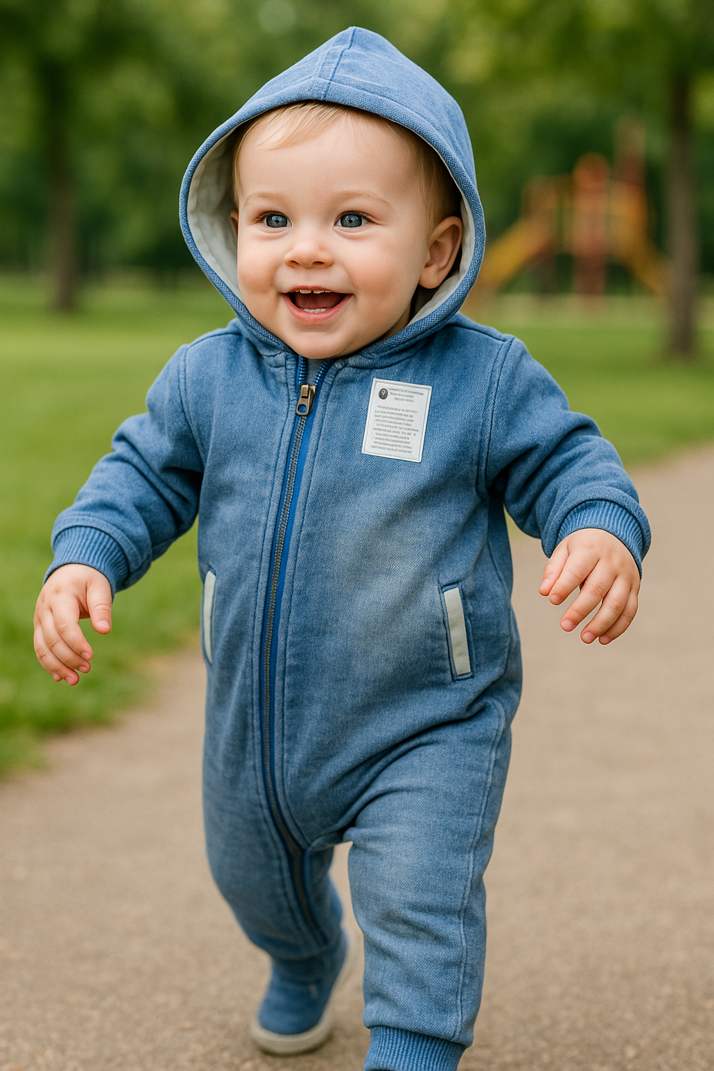 Enterizo en jean con cremallera