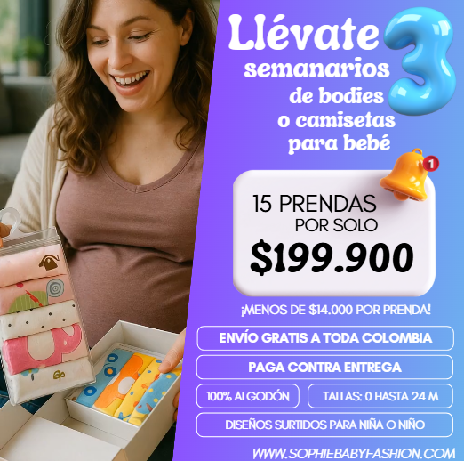 3 semanarios de bodys o camisetas