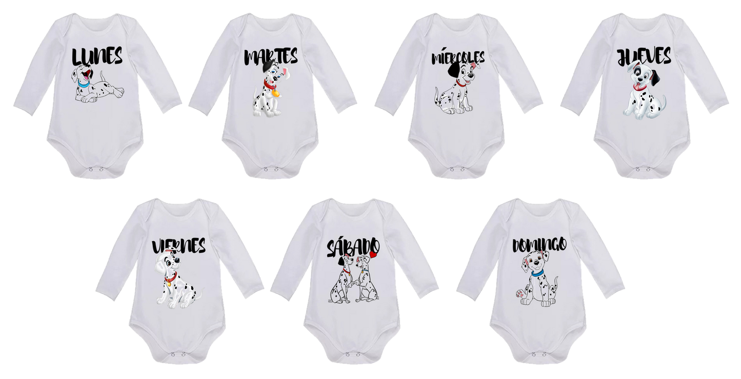 Semanario de bodies personalizados para bebé