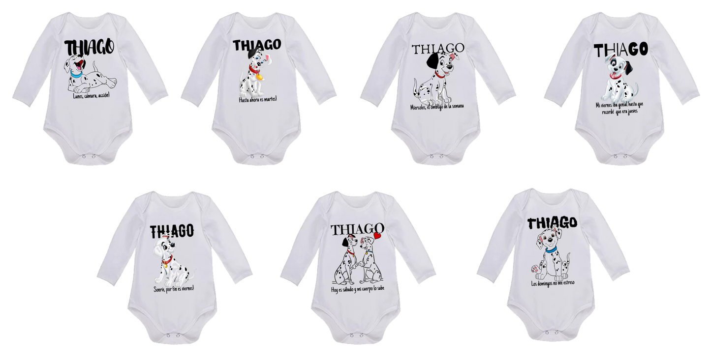 Semanario de bodies personalizados para bebé