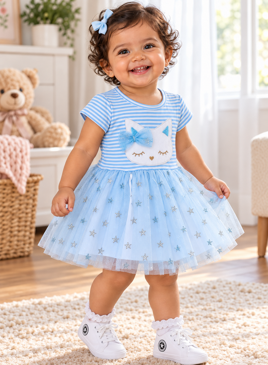 Vestido tutu con aplique para niña