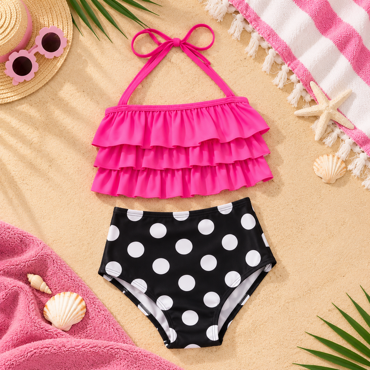 Traje de baño 2 piezas ochentero para niña