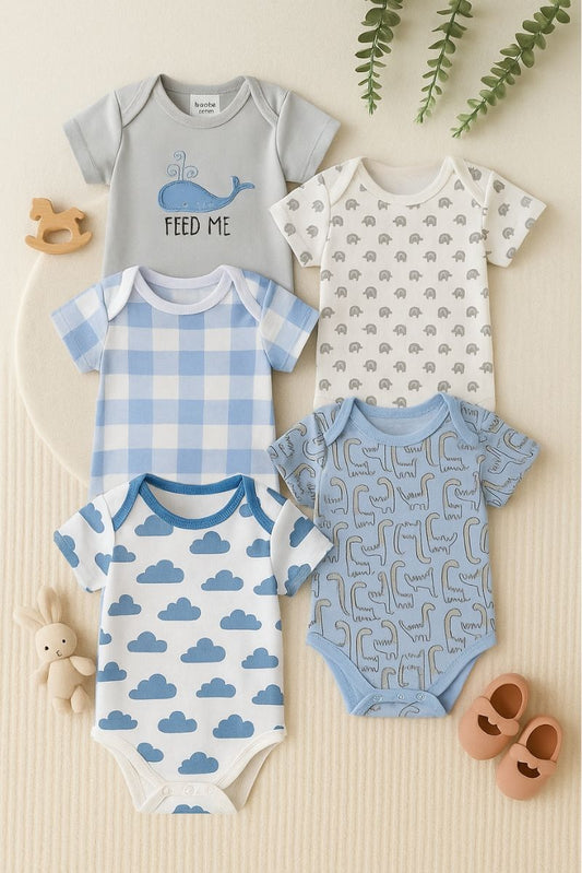 Paquete x 5 bodies algodón para niño