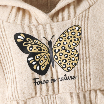 Conjunto en algodón con buzo de capota y pantalón para niña