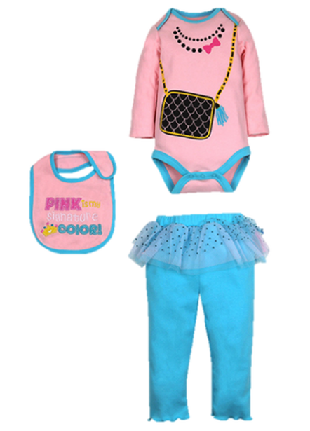 Set 3 piezas con tutu para bebé