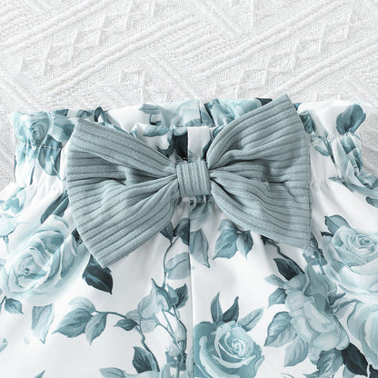 Conjunto de verano con blusa y short para niña