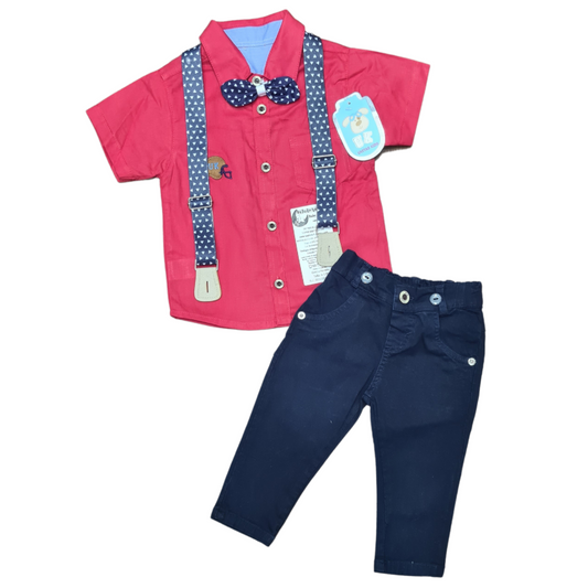 Conjunto camisa con tirantas para niño