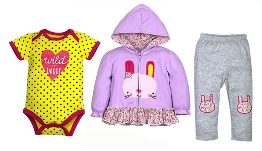 Sudadera con body para bebé niña