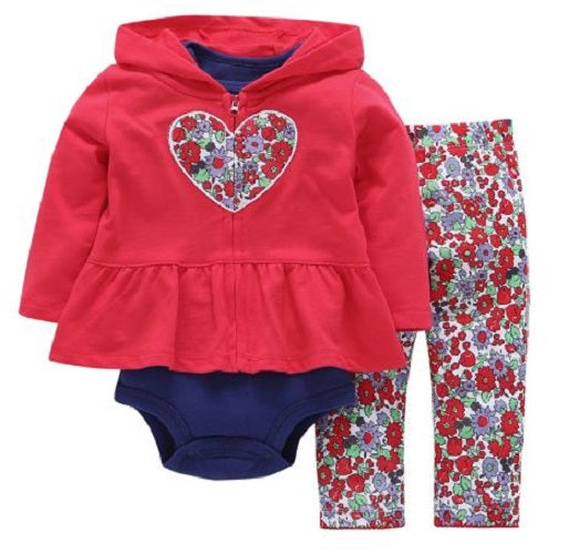 Sudadera con body para bebé niña