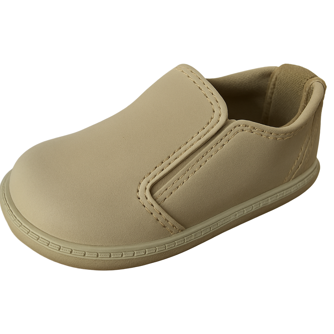 Zapato no tuerce mocasín beige para niño