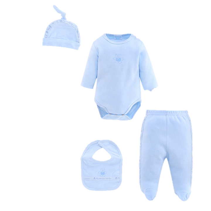 Muda en algodón unicolor 4 piezas