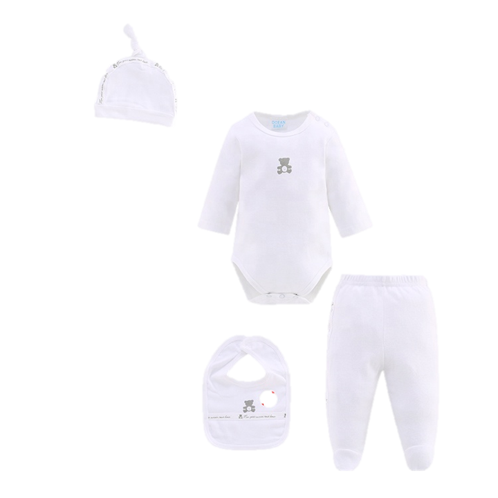 Muda en algodón unicolor 4 piezas