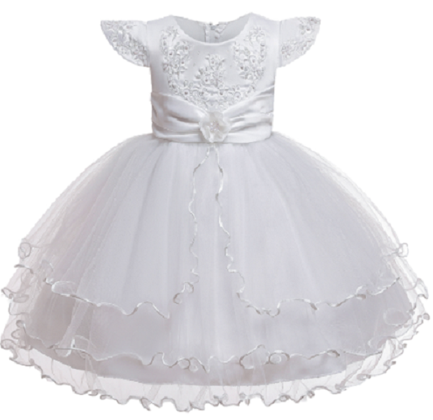 Vestido de bautizo blanco para niña